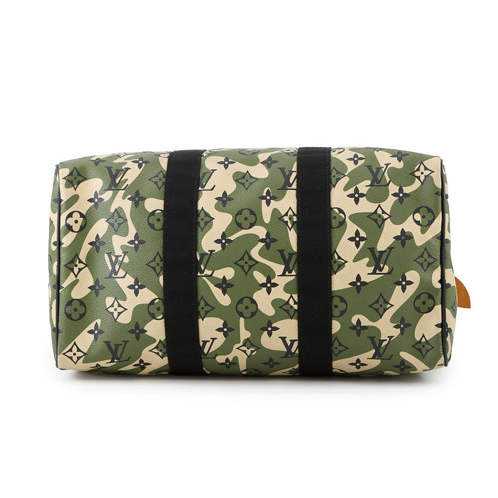 Louis Vuitton Speedy KhakiM95773 Monogramou Flage Takashi Murakami Handbag