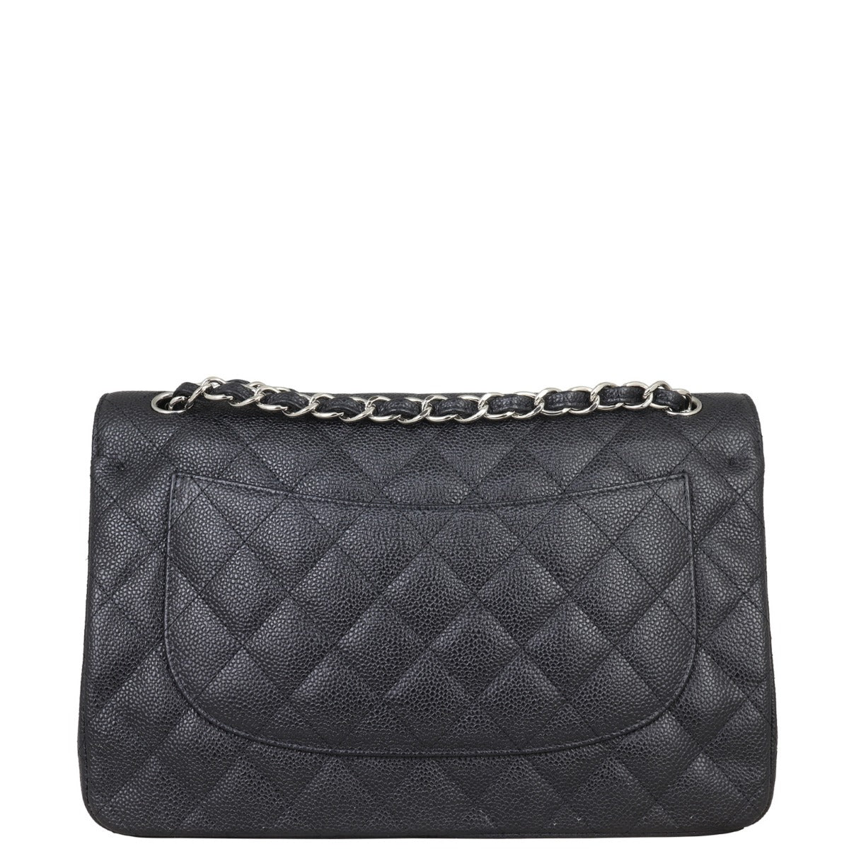 Chanel Classic Double Jumbo Caviar SHW Handbag Black Flap