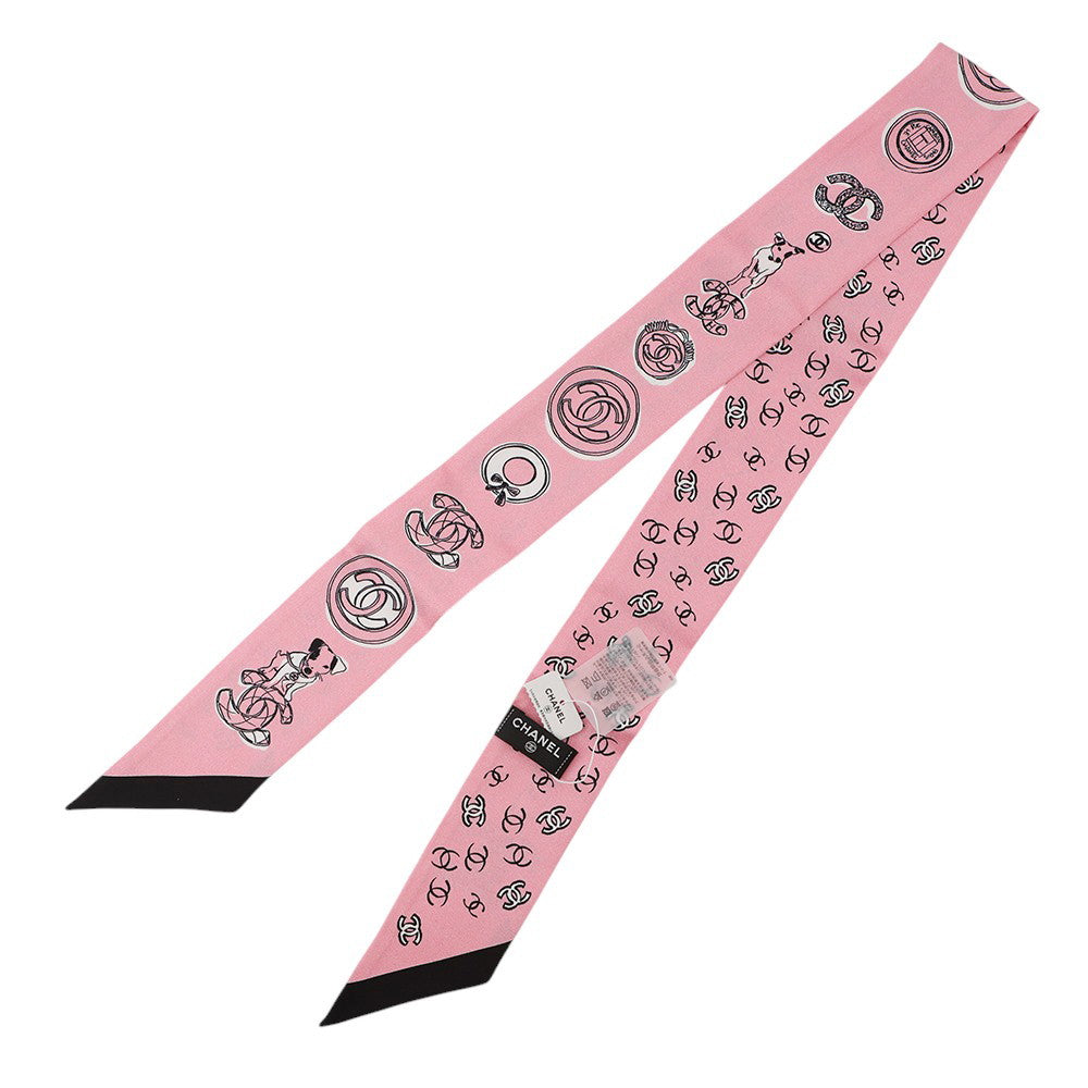 Chanel CC Logo Headband Scarf PinkAA8947 Silk100