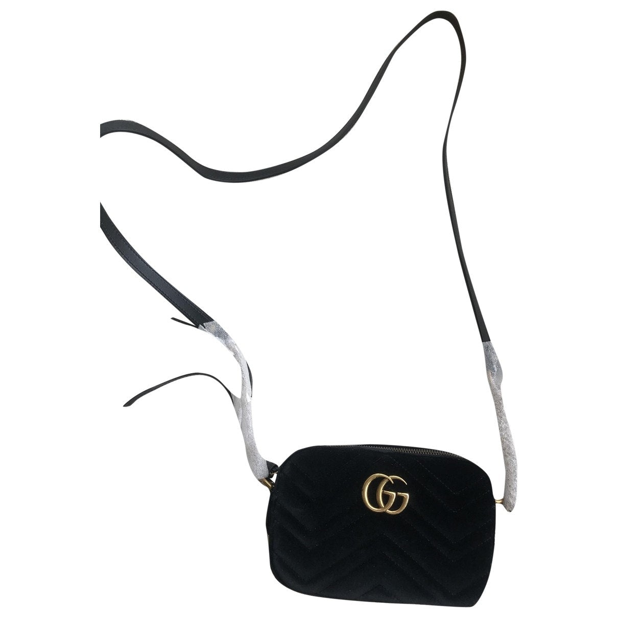 Gucci marmont black velvet handbag