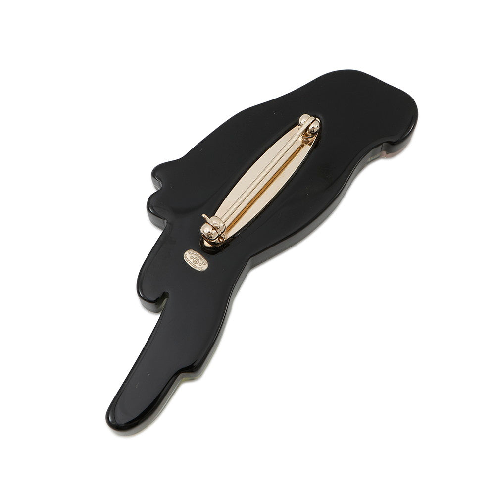 Chanel Parrot CC Logo Brooch Plastic Multicolor Black Handbag