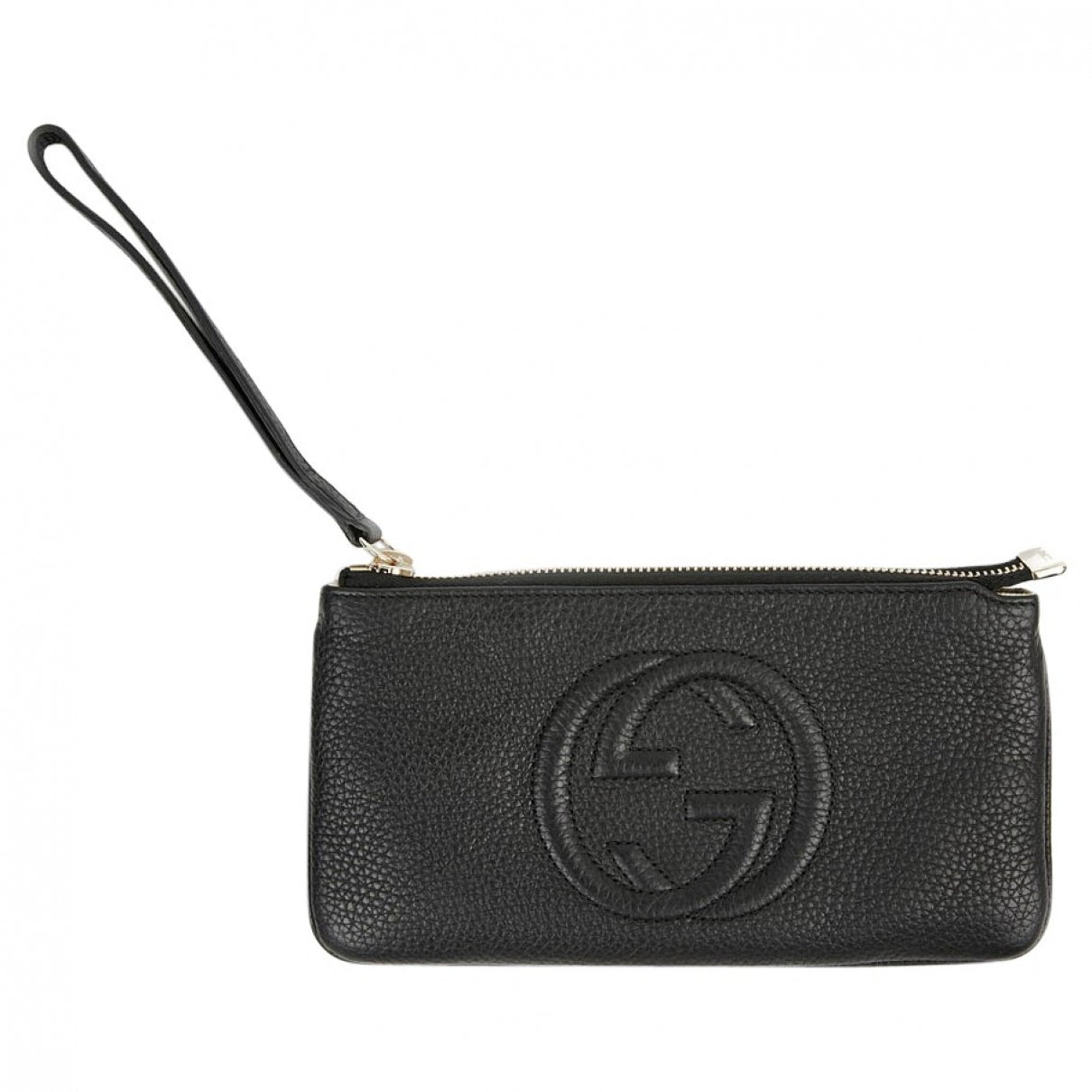 Gucci soho black leather clutch bag