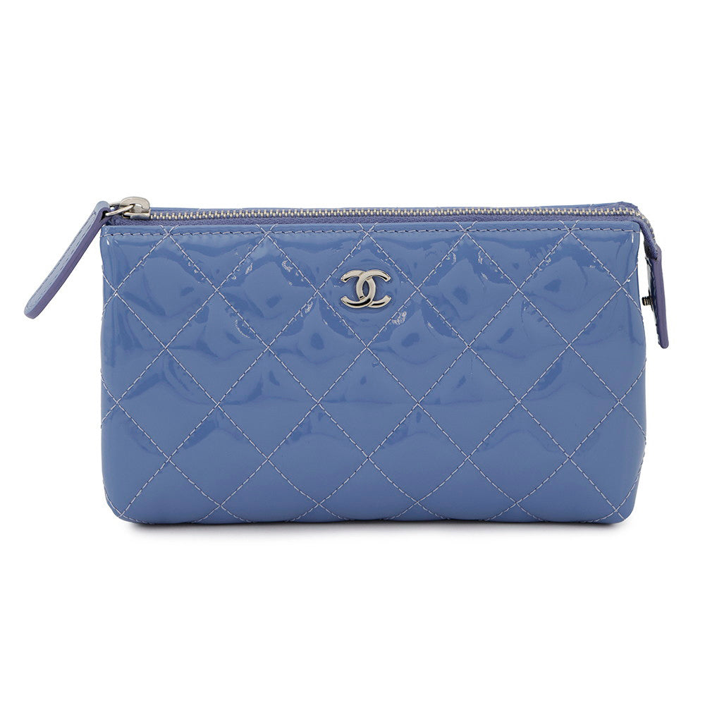 Chanel Matelasse Light Patent Blue Leather Handbag
