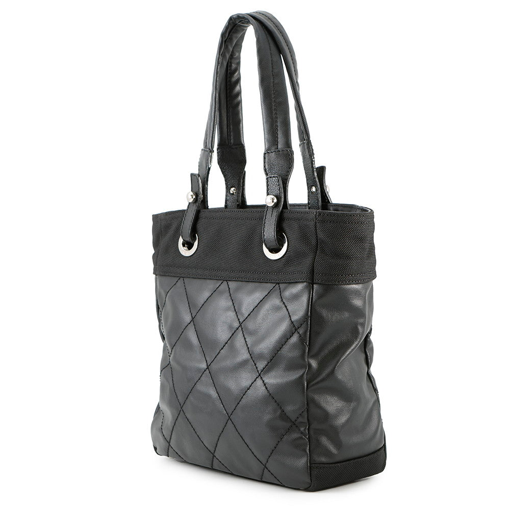 Chanel Paris-Biarritz BlackA34208 Coating PM Canvas Leather Apparel