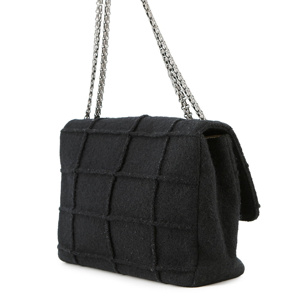 Chanel 2.55 Chocolate Bar ChainShoulder BlackA37590 Felt Shoulder Bag