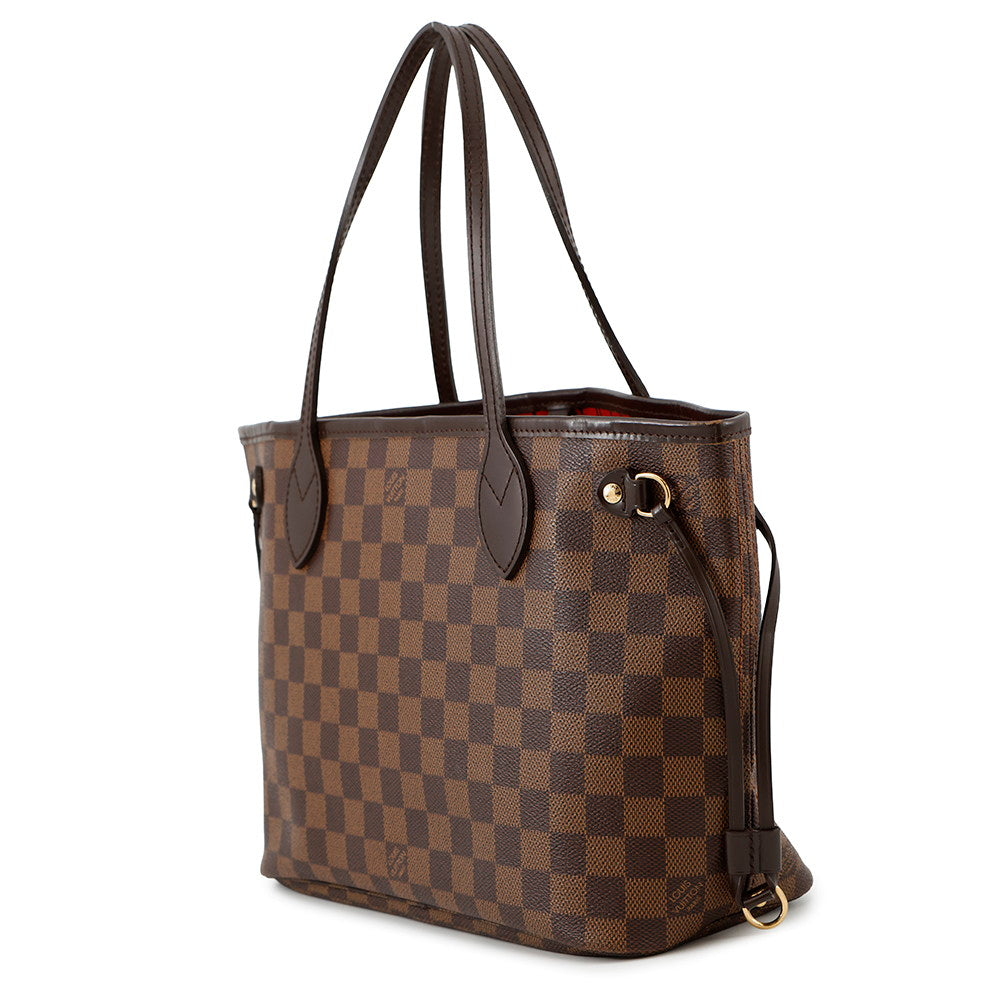 Louis Vuitton Neverfull RedN51109 Ebene Damier Canvas Tote Bag 4