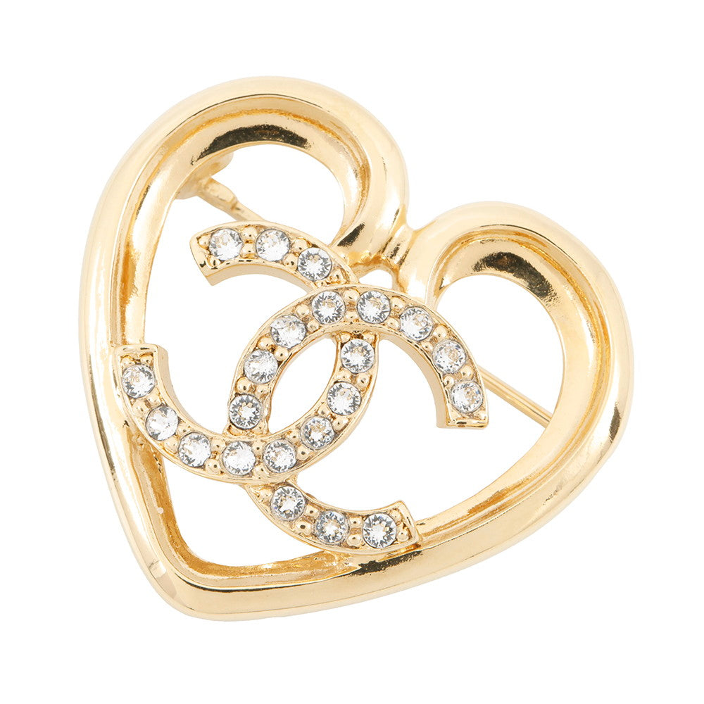 Chanel CC Logo Heart Brooch GoldABA093 Handbag