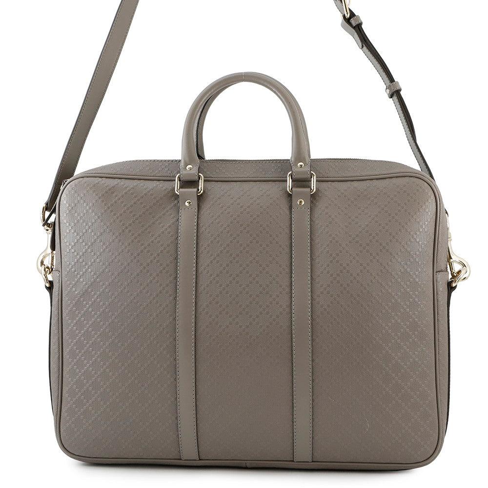 Gucci Diamante Briefcase PVC Leather Travel Bag