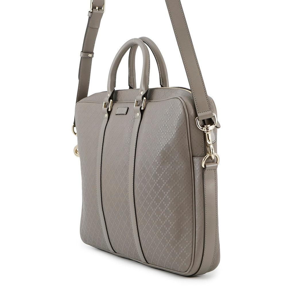 Gucci Diamante Briefcase PVC Leather Travel Bag