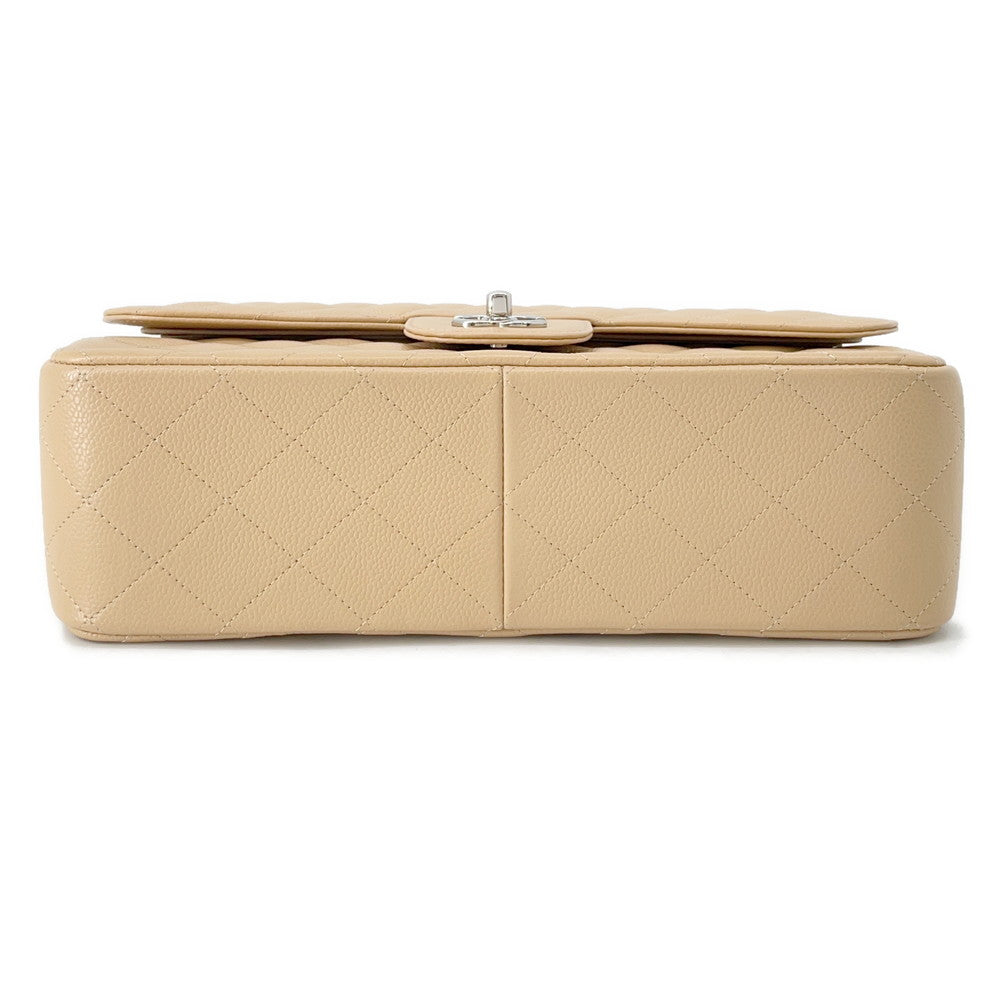 Chanel Matelasse W Flap ChainShoulder BeigeA58600 Caviar Leather Shoulder Bag