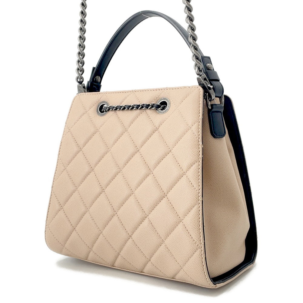 Chanel CC Bucket BeigeA93354 Caviar Black Leather Bucket Bag