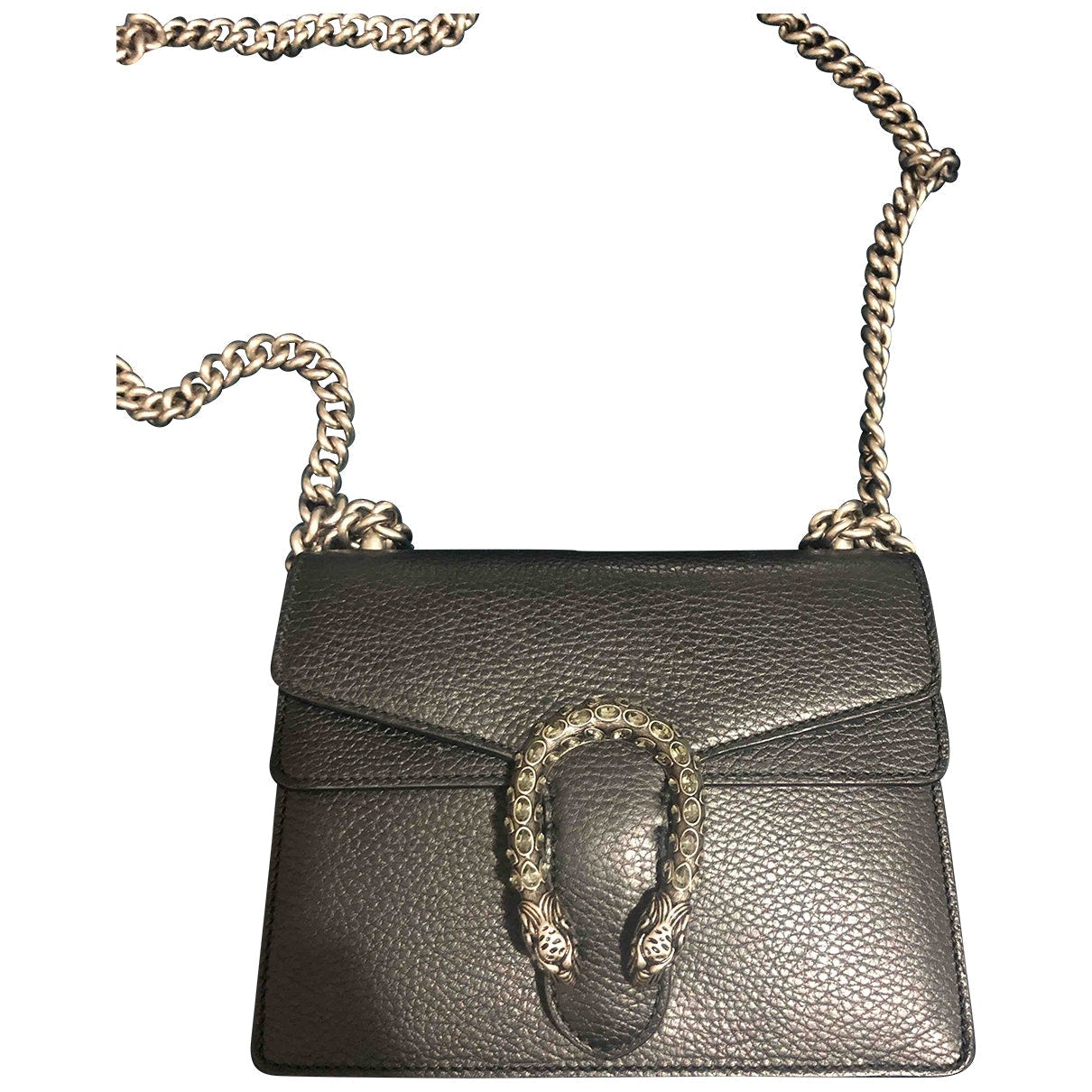 Gucci dionysus black leather handbag
