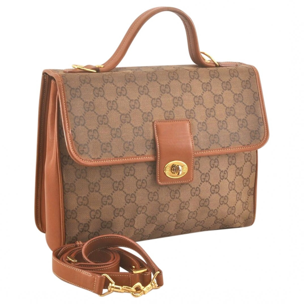 Gucci brown cotton handbag