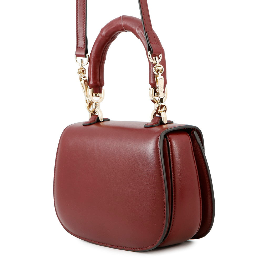 GUCCI Bamboo 1947 Top Handle Bag Rosso Ancora Red827815 Leather Size Small