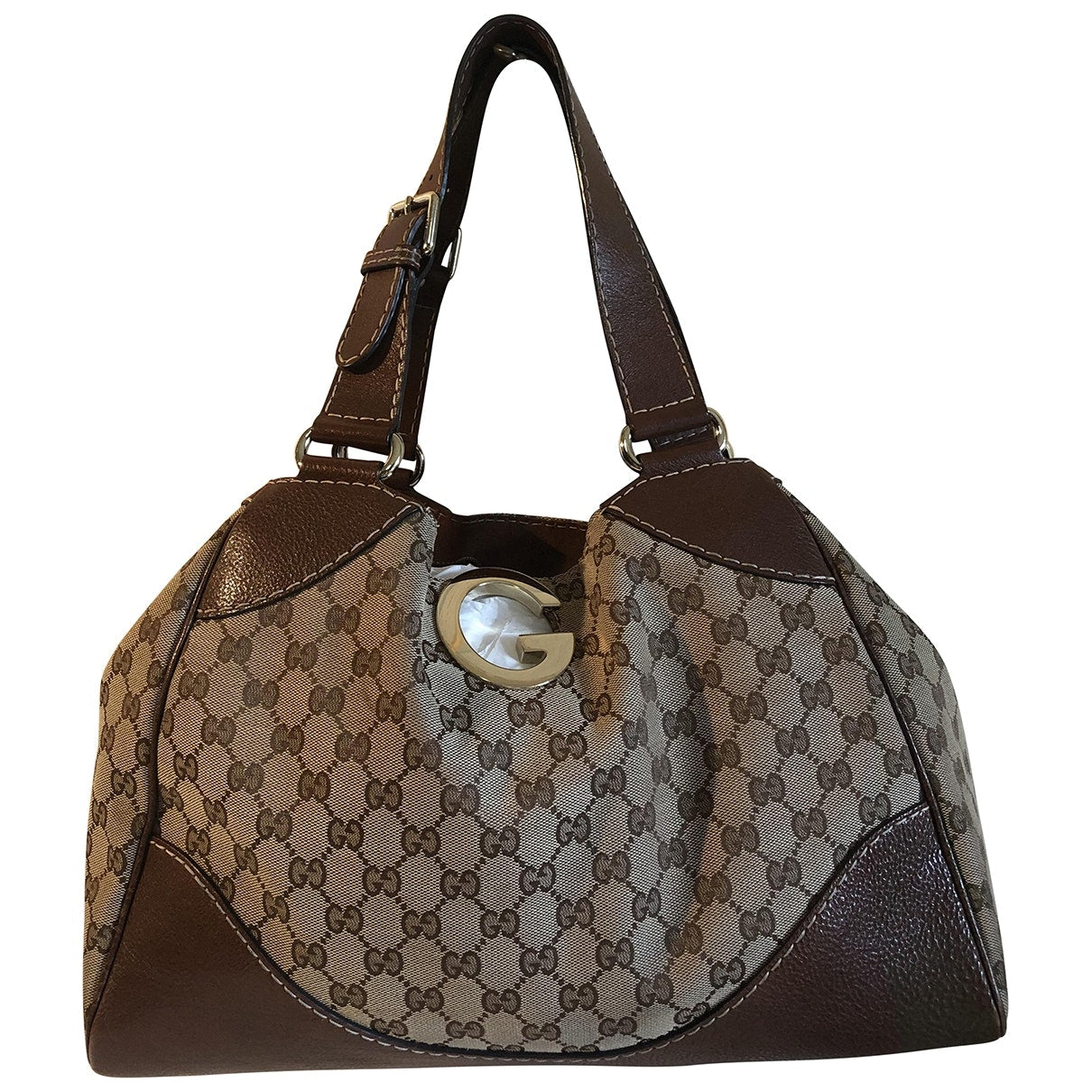 Gucci brown cloth handbag