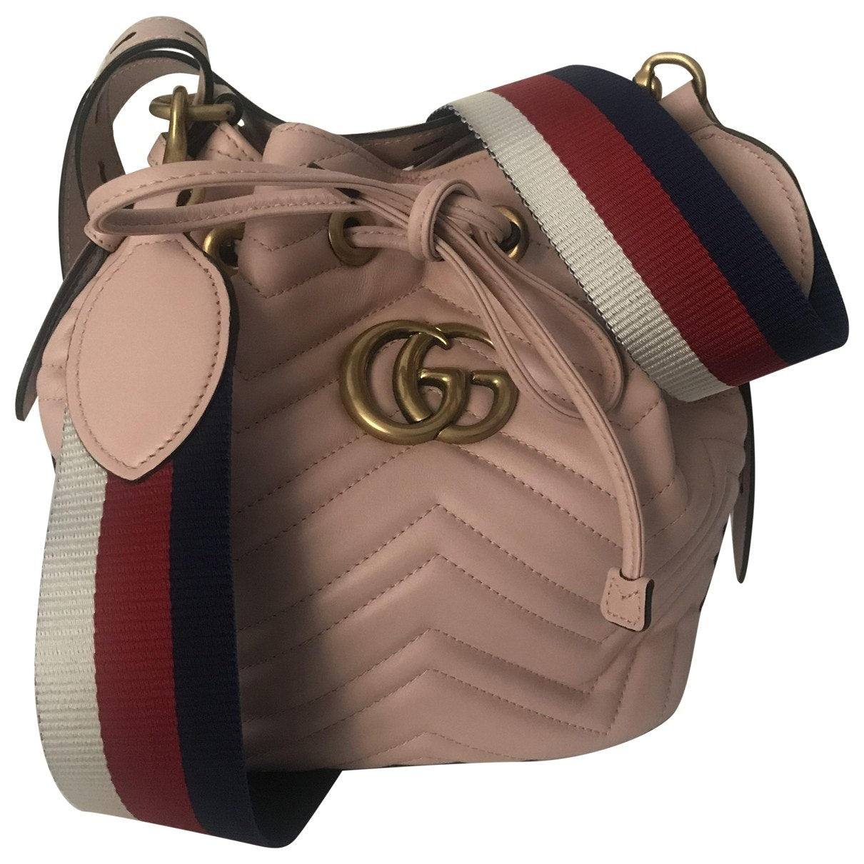 Gucci marmont pink leather handbag