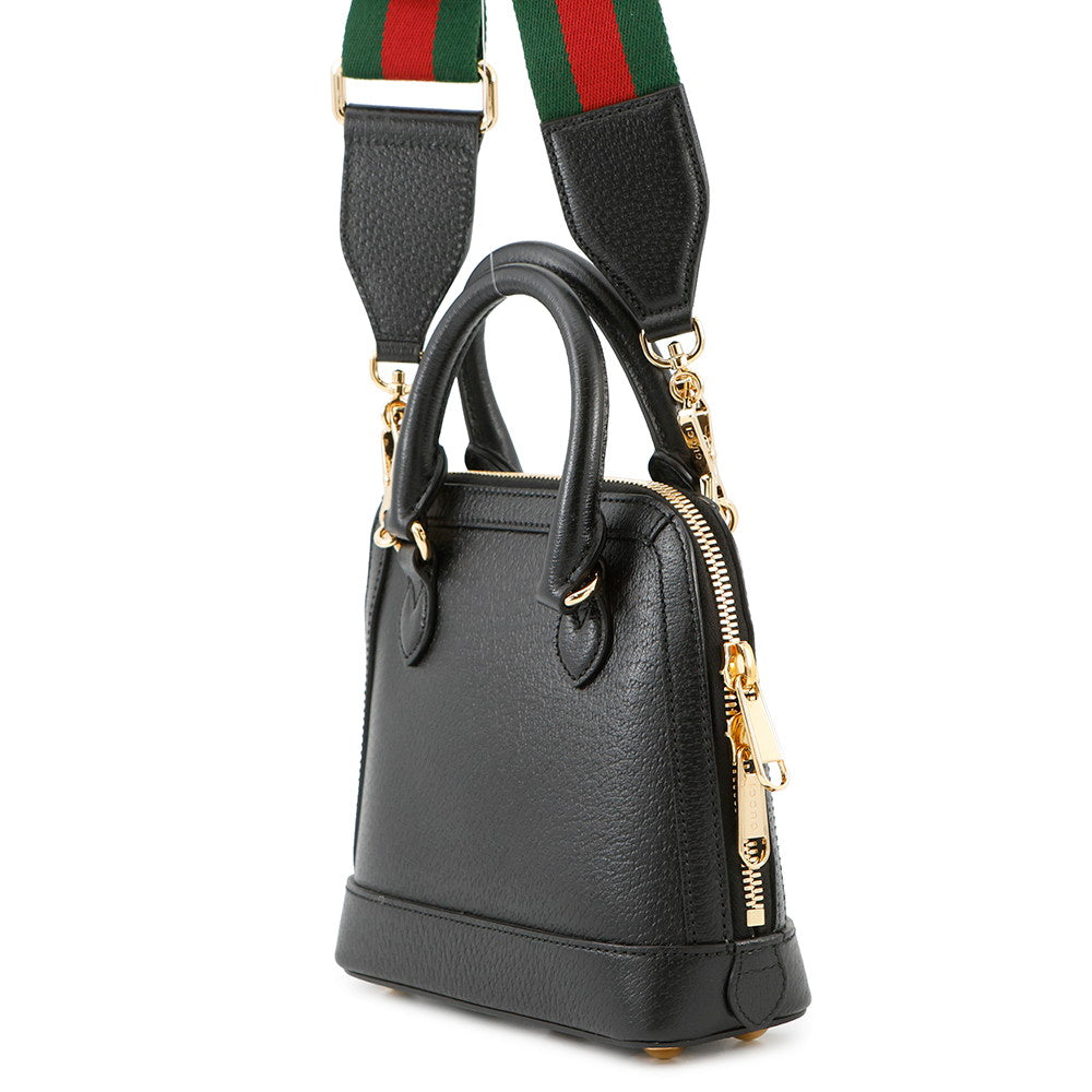GUCCI Horsebit 2WAY Handbag Adidas collaboration Black677212 Leather