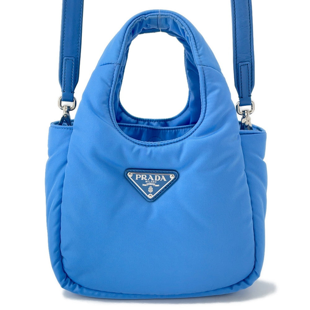 Prada Padded Re- 2-way Light Blue1BA359 Nylon Handbag