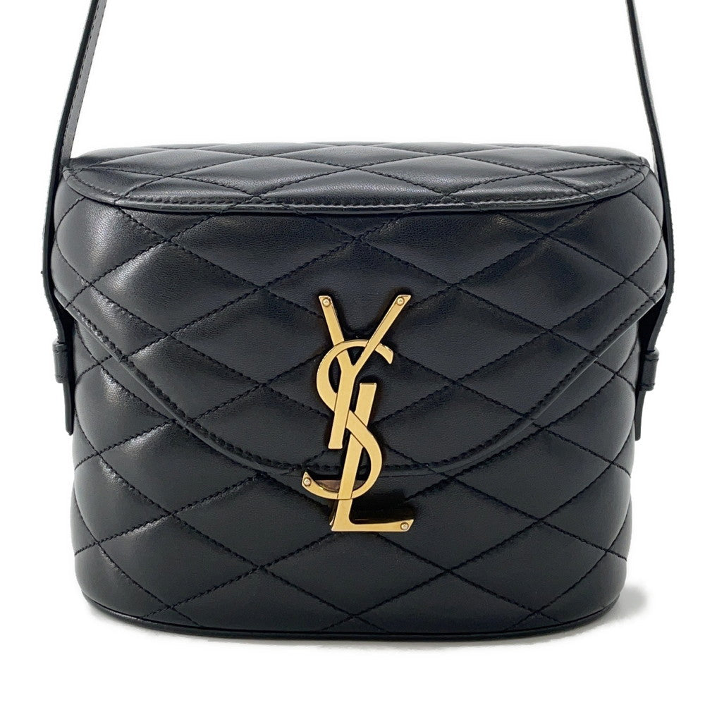 YSL Saint Laurent Shoulder Bag June Box Black710080 Leather