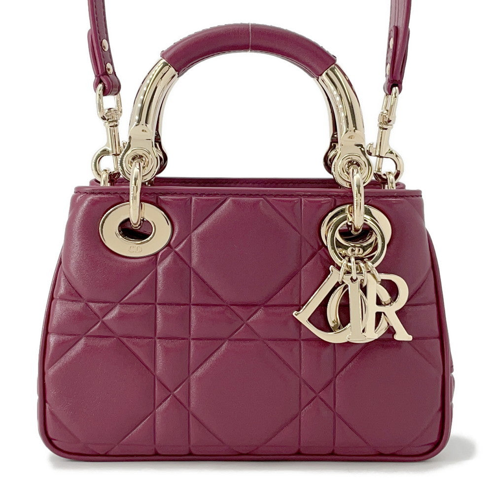 Dior Handbag Lady's 95.22 Bordeaux Leather Mini Mini Bag