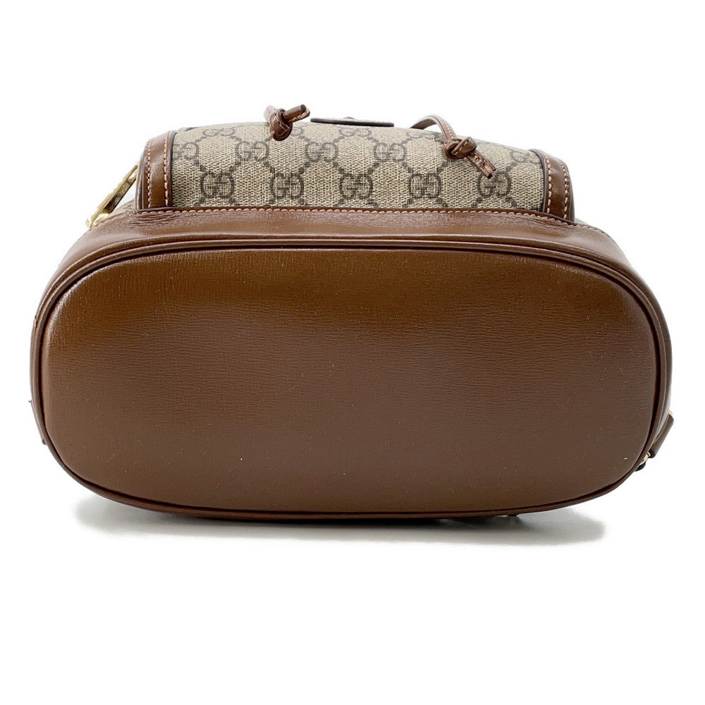 GUCCI Interlocking G GG Supreme Backpack Beige/Brown674147 PVC Leather