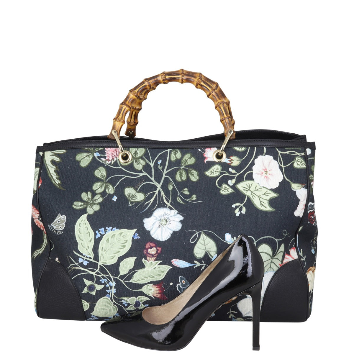 Gucci Flora Knight Bamboo Shopper Tote Large
