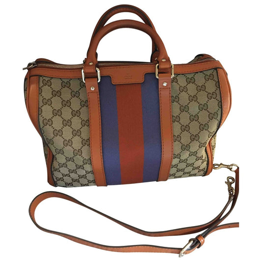 Gucci boston orange cloth handbag