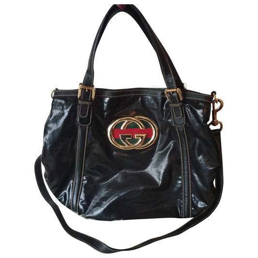 Gucci interlocking black leather handbag