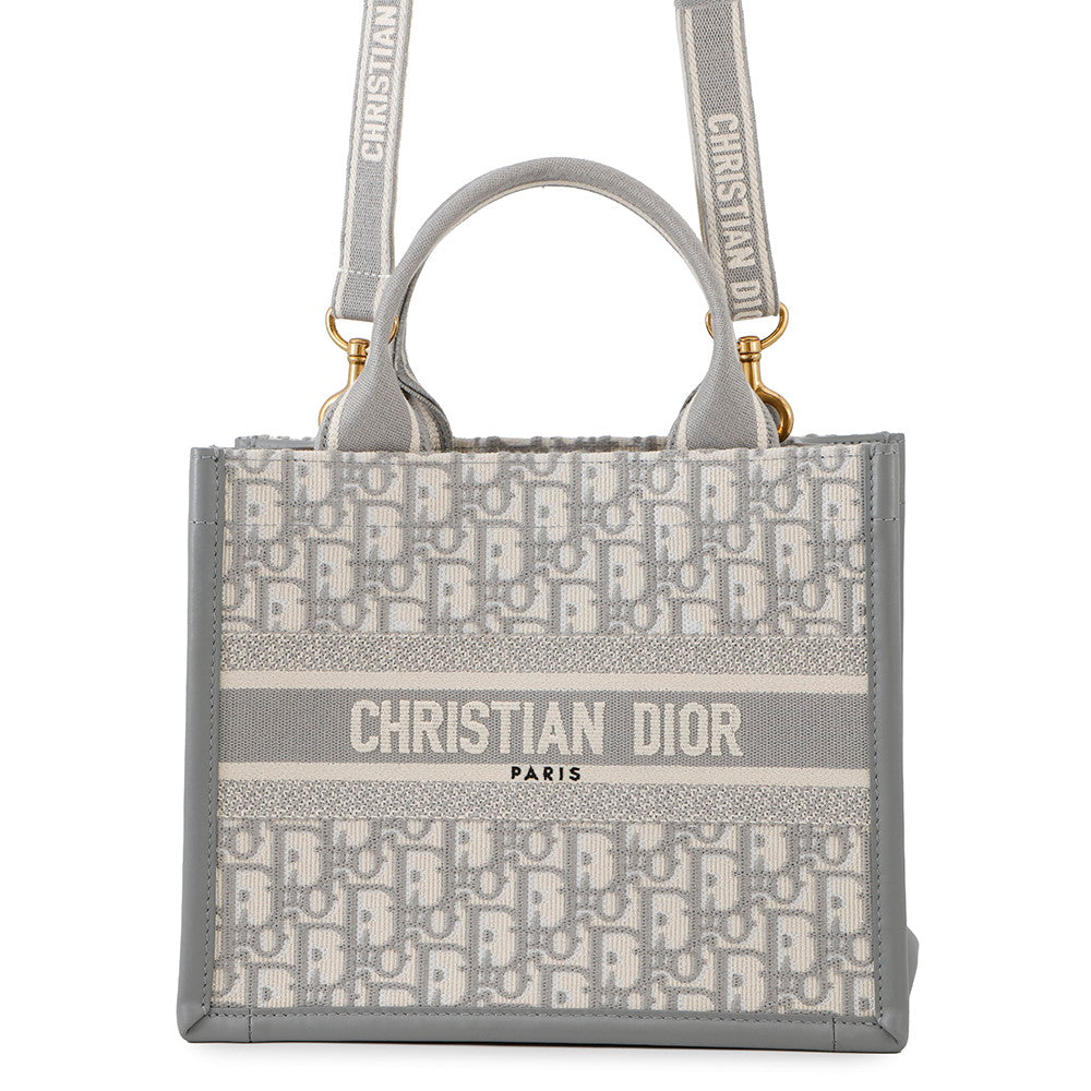 Dior Handbag Book Tote in Oblique Embroidery GrayM1325CZBB M20I Leather Canvas Tote Bag