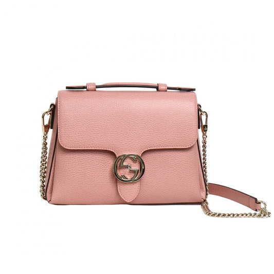 Gucci interlocking pink leather handbag