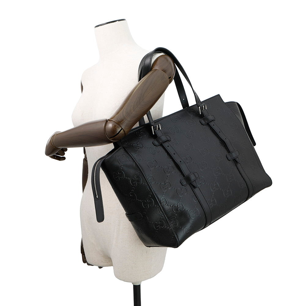 GUCCI GG embossed Tote Bag Black625774 GG emboss