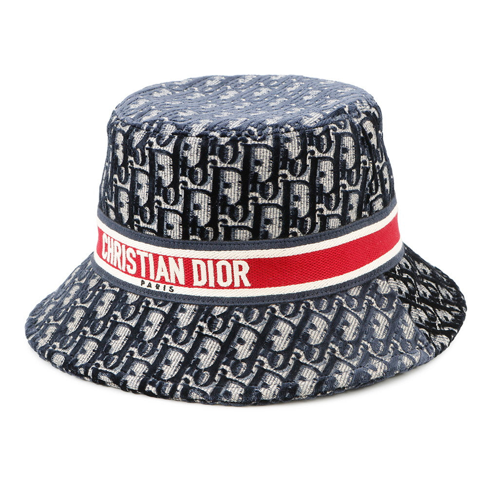 Dior Handbag Oblique Trotter Hat % Cotton27% Silk9% Polyester8% Red Navy