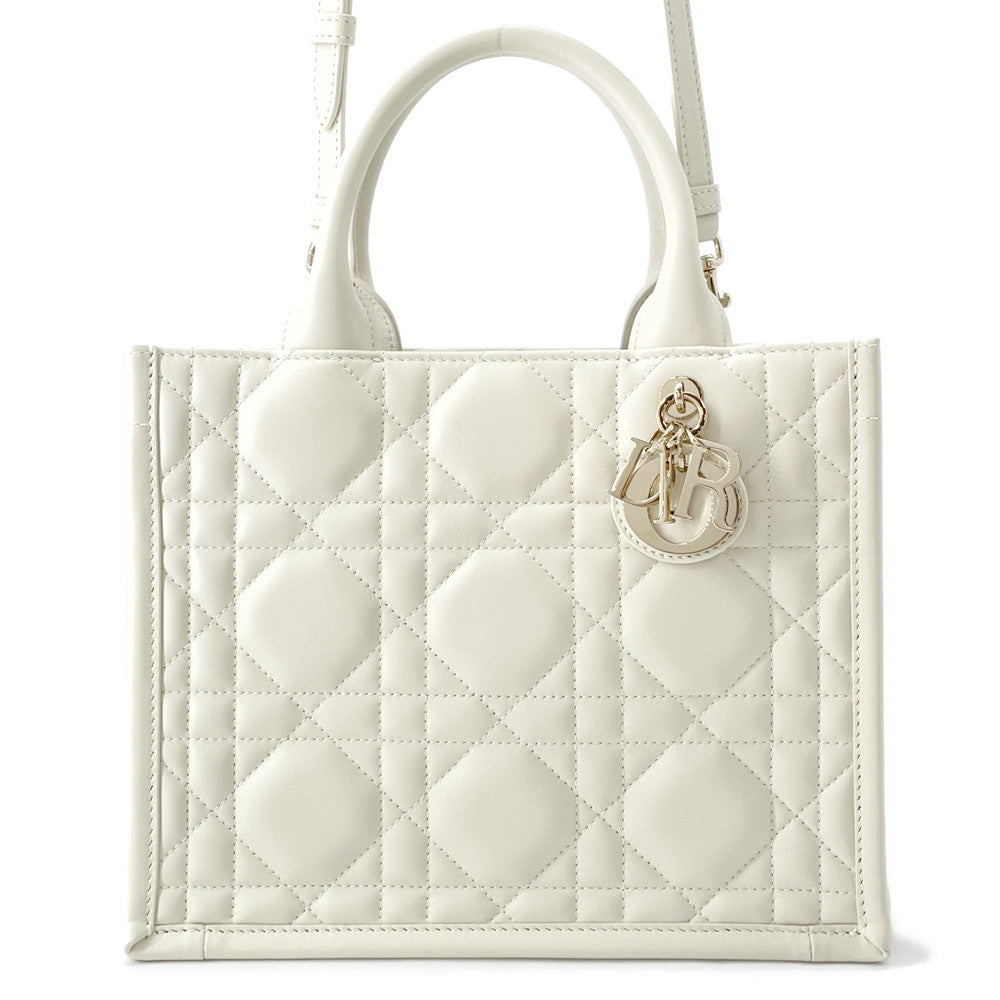 Dior Handbag Macrocannage Book Tote Latte WhiteM1325OWHP M030 Calf Leather Tote Bag
