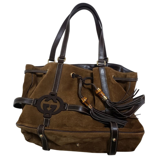 Gucci brown suede handbag