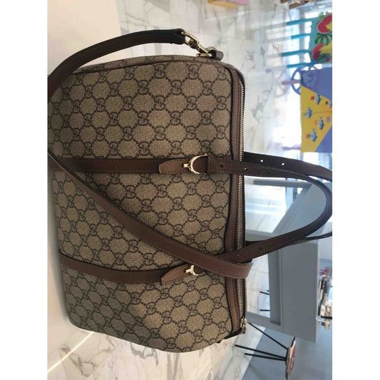 Gucci boston brown cloth handbag