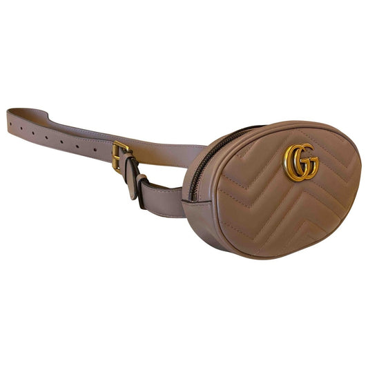 Gucci marmont pink leather clutch bag