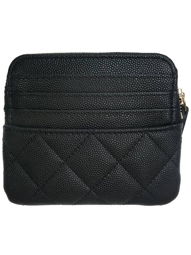 Silver Hardware Small Leather Coin Wallet Black Chanel