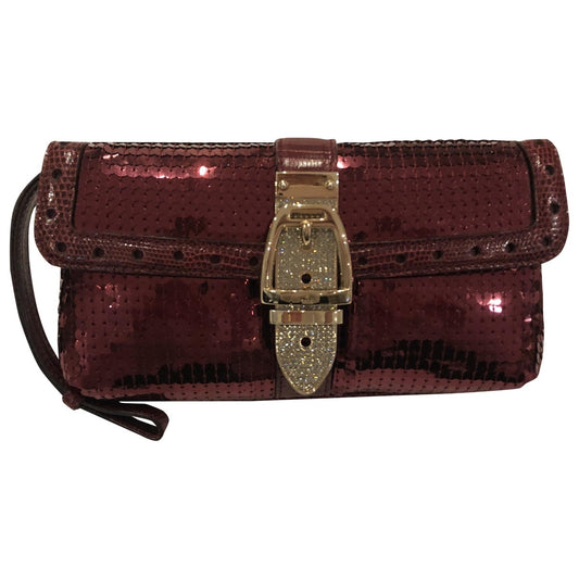 Gucci burgundy glitter clutch bag