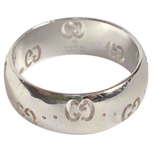 Gucci icon silver white gold rings