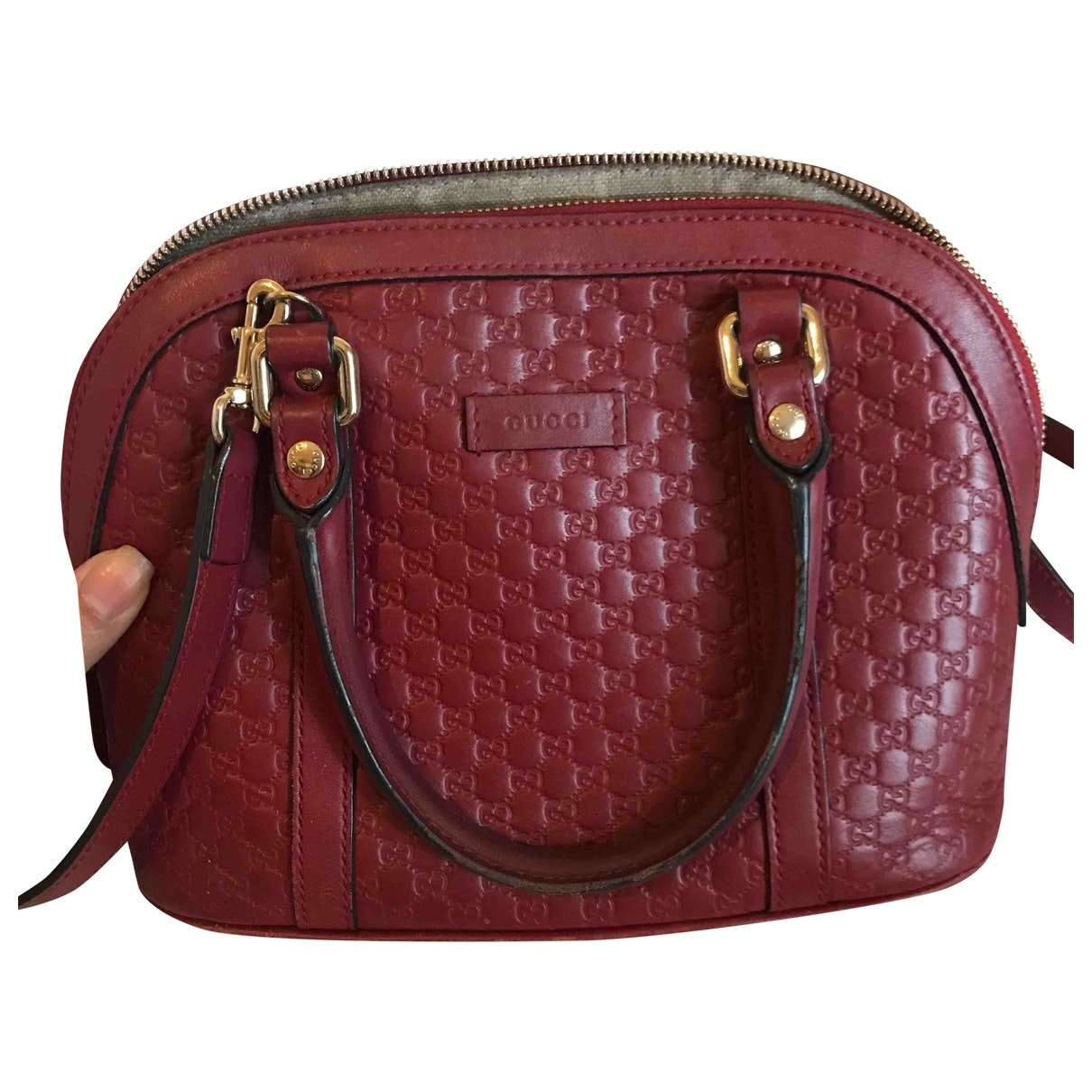 Gucci red leather handbag