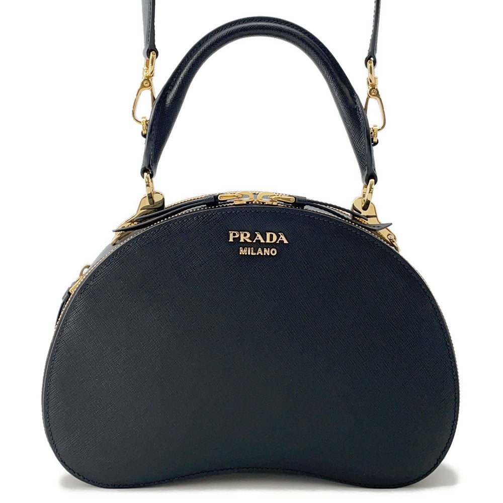 Prada Sydney 2-way Black1BA238 LeatherLeather Saffiano Handbag