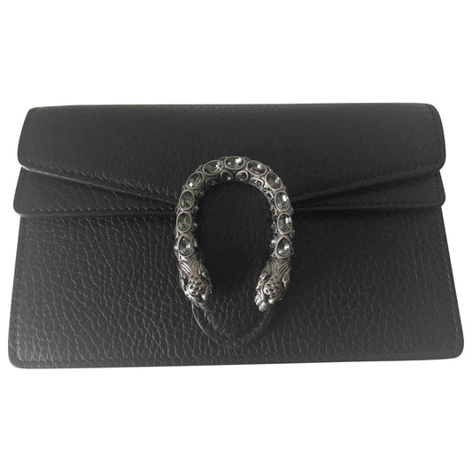 Gucci dionysus black leather handbag
