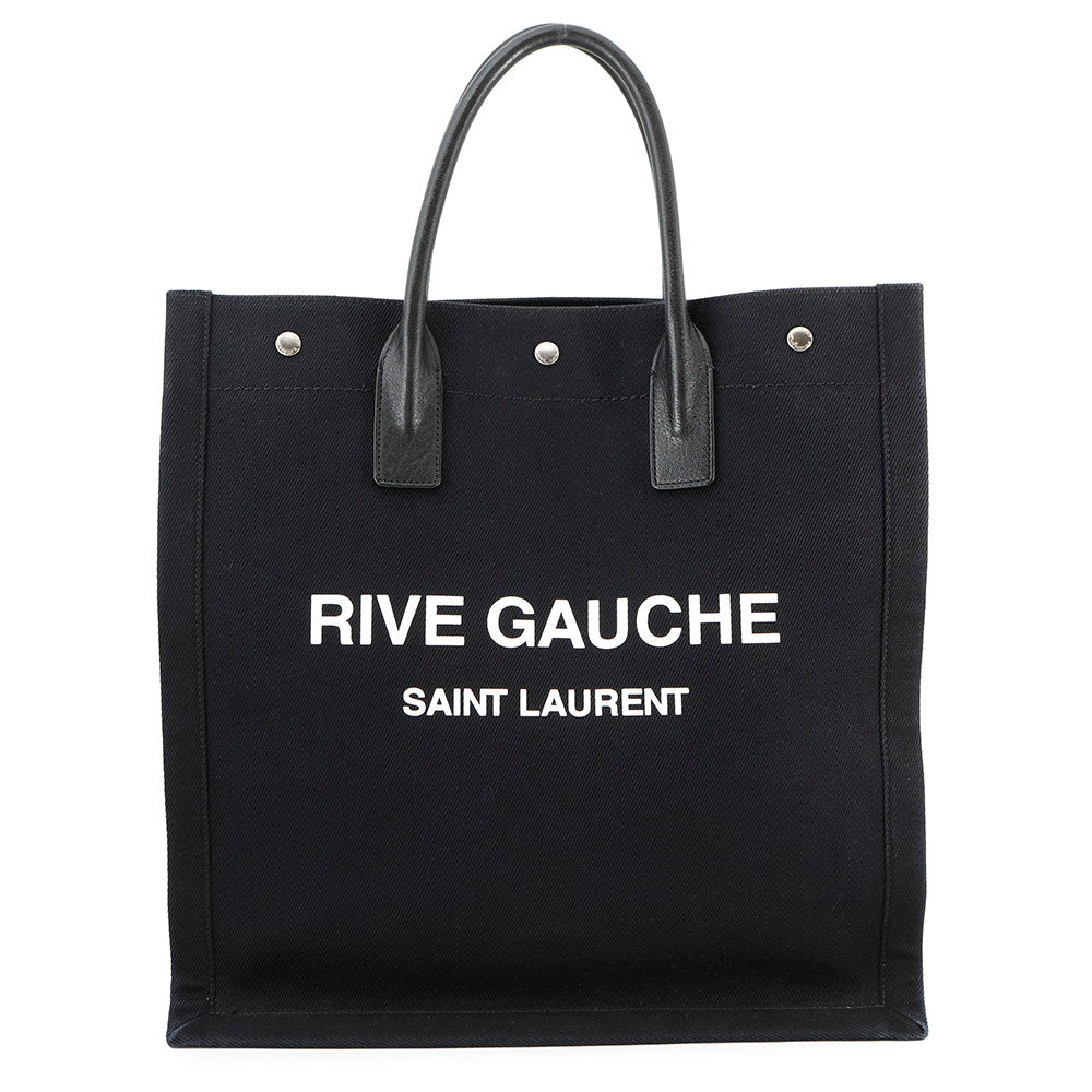 YSL Saint Laurent Tote Bag Rive Gauche Tote Black632539 Leather Canvas