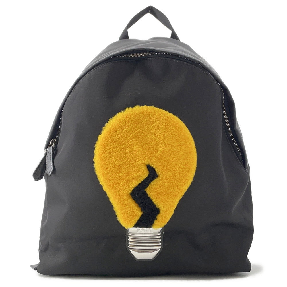 Fendi Backpack Light bulb Yellow7VZ016 Nylon Black