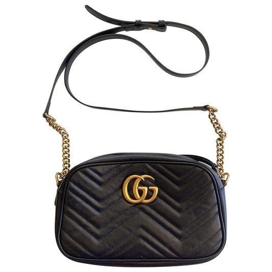 Gucci marmont black leather handbag