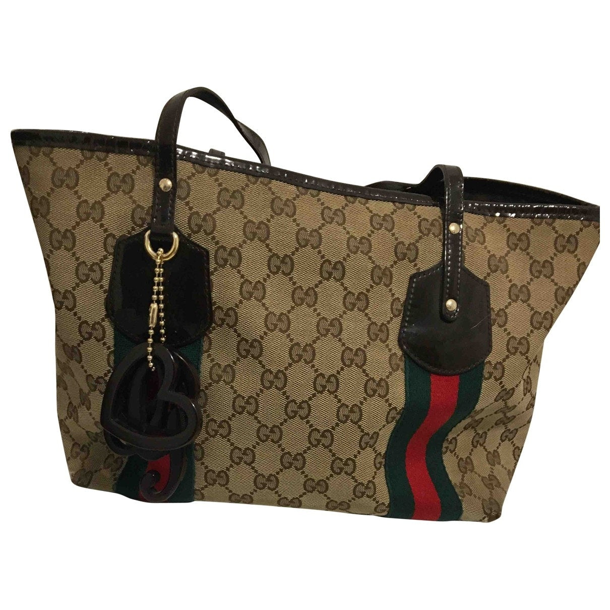 Gucci brown cloth handbag