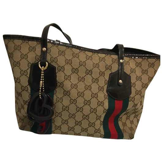 Gucci brown cloth handbag
