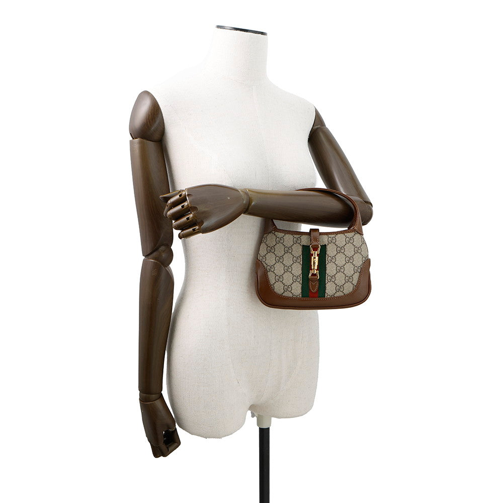 GUCCI Jackie 1961 Handbag Beige/Brown?637092 GG Supreme Leather Size Mini