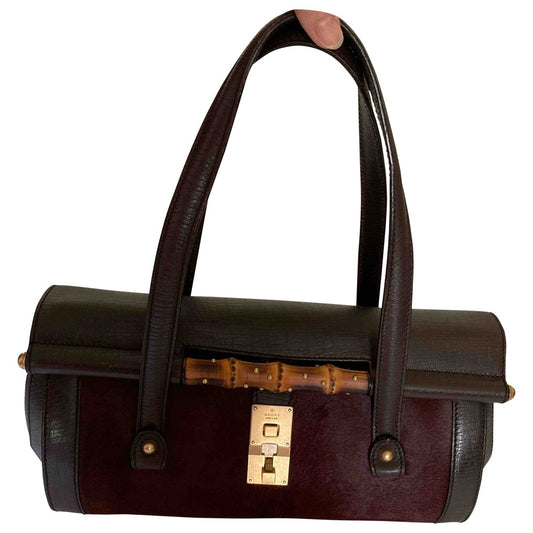 Gucci bamboo multicolour leather handbag