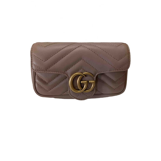 Gucci marmont beige leather handbag